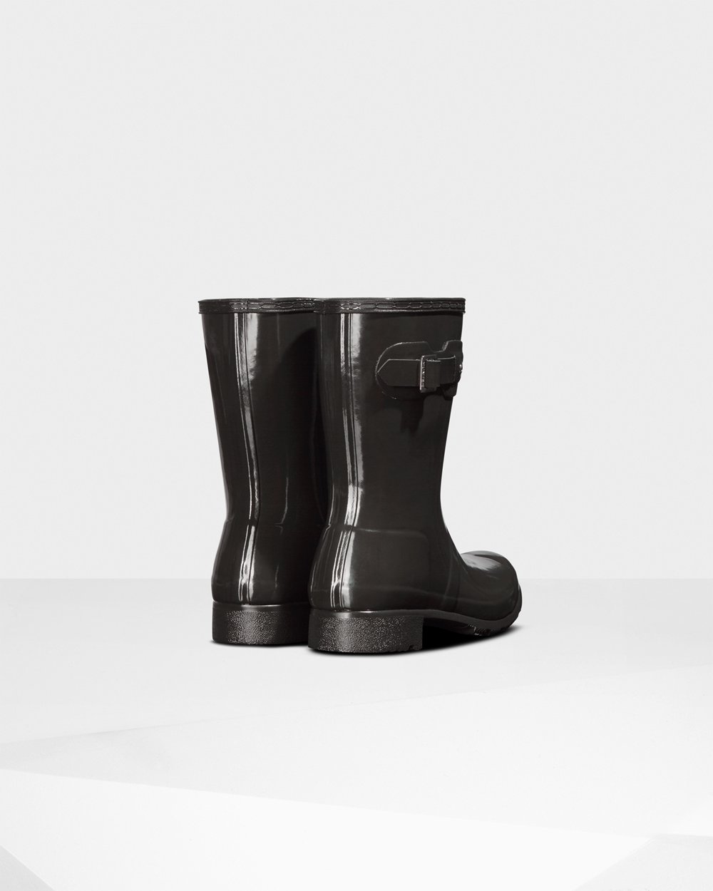 Women Hunter Original Tour Foldable Gloss | Short Rain Boots Dark Grey | NZ-32987-ZRSY